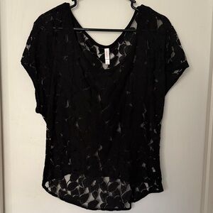 Xhilaration Black Lace Blouse